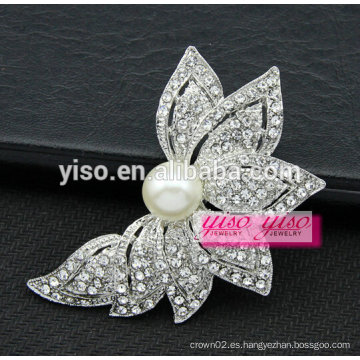 Broche de cristal de la flor llana